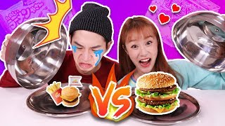 【日本食玩vs真的食物】和奔馳小哥Banzz服不服由你隨機抽食物對決挑戰 Real VS Popin cookin  基尼 [upl. by Mae]