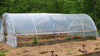 DIY Metal Hoop House Build │ Simple High Tunnel Greenhouse [upl. by Christan66]