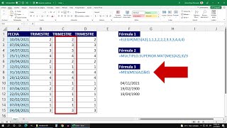 Calcular el Trimestre del Año con una Fecha en Excel  3 Métodos [upl. by Odlanyar]