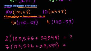 Using Parentheses to Translate From Word Phrases to Math [upl. by Sonitnatsnok]