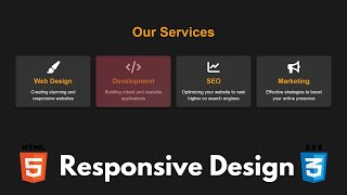 How To Make Our Services Section Using HTML And CSS  Our Services Page Design [upl. by Reste]