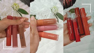 Korean Lip Tint Review Comparison Swatches  PeriPeraRomandEtude House3CEAmuseLaka [upl. by Drofub]