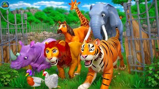 The Great Zoo Escape Forest Wild Animals vs Gorilla Trap  Animal Revolt Battles  Funny Animals [upl. by Tatianna255]