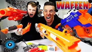 NERF KINDER WAFFEN SCHLACHT  REVIEW  TEST  UNBOXING DEUTSCHGERMAN [upl. by Annaynek]