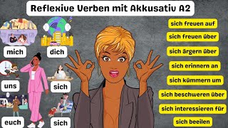 Reflexive Verben mit Akkusativ A2 German Reflexive Verbs with Prepositions and Example Sentences A2 [upl. by Ientruoc]