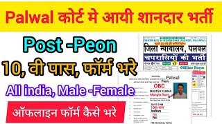 District and Session Judge Palwal Peon Recruitment 2024 Offline Form Kaise Bhare  Sarkari Job [upl. by Omer]