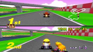 Mario Kart 64  Star Cup 2 Players Donkey Kong amp Wario [upl. by Renraw]