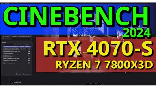 CINEBENCH 2024  RTX 4070 SUPER  RYZEN 7 7800X3D  GPU SCORE 17600  FullHD 1080p [upl. by Dulcine]