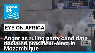 Anger on the streets as ruling party candidate declared presidentelect in Mozambique • FRANCE 24 [upl. by Terzas]