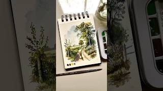 Easy watercolour landscape painting [upl. by Todhunter]