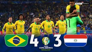 Brasil 0 4 x 3 0 Paraguay ● 2019 Copa América Extended Goals amp Highlights  Penalties HD [upl. by Yvan]