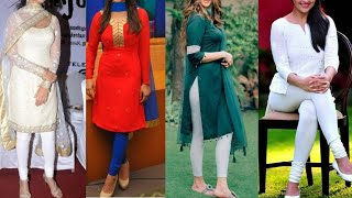 Latest 20 Kurti with Churidar Leggings Designs ll Simple Churidar suit Designd [upl. by Anwahs]