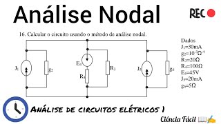 Análise Nodal para determinar as correntes do circuito  Análise de circuitos elétricos 1 [upl. by Kcirtemed]