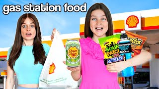 EATING ONLY GAS STATION FOODS for 24 hours  Family Fizz [upl. by Jr]