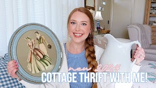 COTTAGE THRIFT WITH ME  HAUL  THRIFTING FOR COTTAGE DECOR 2024 🩵 [upl. by Wehner]