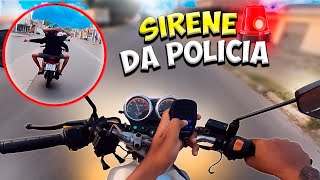 Coloquei SIRENE da POLICIA na minha MOTO FUI NA RUA DO GRAU🤣 [upl. by Ilil164]