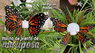 🦋 MOLINO de VIENTO en forma de MARIPOSA  MOLINILLO  REHILETE  Manualidades con BOTELLAS [upl. by Lechner351]