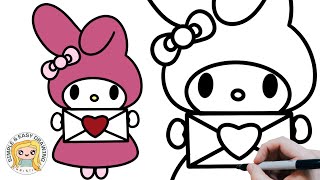 How to draw My Melody Valentines  Easy Drawing Tutorials [upl. by Caassi598]