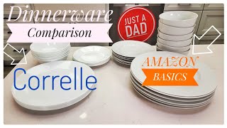 Corelle vs Amazon Basics Dinnerware Set Plates Bowls Comparison [upl. by Banerjee334]