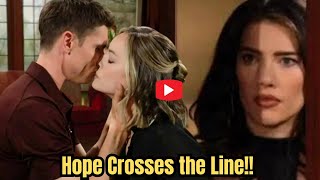 Heartbreaking Steffy Hope Crosses the Line  Justifies Her Kiss with Finn and Faces Backlash [upl. by Hatnamas]