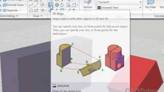 AutoCAD 2010 3D Scale and 3D Align [upl. by Yarb550]