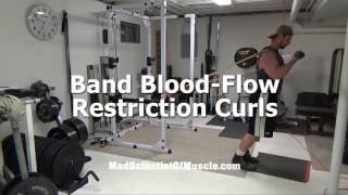 Build Bigger Biceps With Band BloodFlow Restriction Training Curls Occlusion Training [upl. by Gertrude]