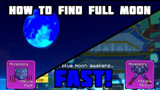 HOW TO FIND FULL MOON FAST FOR KITSUNE SHRINE  Blox Fruits [upl. by Rodablas135]