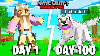 I Survived 100 DAYS as an ALPHA WOLF in Minecraft [upl. by Euphemia]