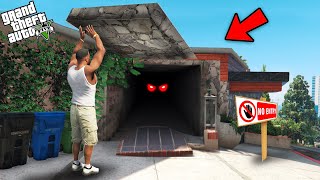 GTA 5  I Found The Most Secret Tunnel And See Monster Near Franklins Garage GTA 5 Mods [upl. by Einnov]