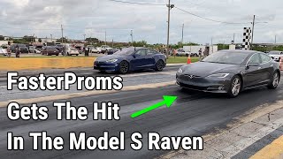 Tesla Plaid vs Model S Raven amp P100D Drag Races [upl. by Zitvaa886]