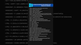 TECLAS DE ATALHO PARA AUMENTAR SUA PRODUTIVIDADE NO WINDOWS 🖥️🖱️ windows tech canaldoshin [upl. by Arema]