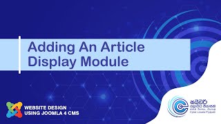 16 Adding an Article Display Module [upl. by Norok]