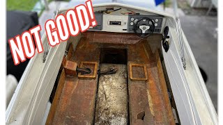 Putting a new floor in my 28 year old speed boat ￼ [upl. by Ahsinev]