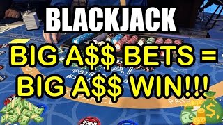 BLACKJACK in LAS VEGAS BIG A BETS  BIG A WIN Our BIGGEST WIN [upl. by Luehrmann540]