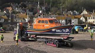 Hastings RNLI Lifeboat Launch 17 April 2024 [upl. by Oates]