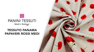 Tessuto Panama Papaveri Rossi Medi [upl. by Ondine]