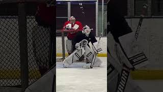 Cal Petersen NHL goalie training with nlgoaltending goaliecoaches goalietraining [upl. by Nnayelhsa]