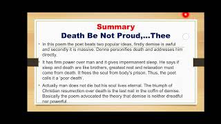 Death be not proud By John Donne Critical Appreciation SummaryCritical AnalysisThemes [upl. by Acilegna408]