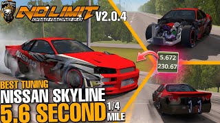 Skyline R34 Turbo Tuning 14 Mile No Limit Drag Racing 2 V204 [upl. by Novla]