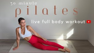 30 MIN LIVE PILATES WORKOUT Full Body Super Sculpt [upl. by Asile]