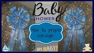 Como hacer un Corsage para Baby Shower [upl. by Nibas]