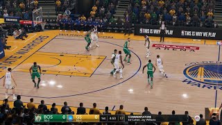 NBA LIVE 19 PS4 PRO  Boston Celtics vs Golden State Warriors  ESPN Cam Oracle Arena Full Game  HD [upl. by Aselehc]