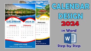 Printable Calendar Design 2024  25 in MS Word  Calendar kaise banate hain  How to make Calendar [upl. by Langelo371]