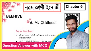 Class 9 English Chapter 6 Question Answer Assam Class 9 Beehive Lesson 6  My Childhood  R8Z7S6 [upl. by Bunny]