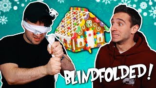 BLINDFOLDED GINGERBREAD HOUSE COMPETITION [upl. by Rahab]