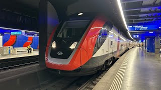 2 hour first class ride from Switzerland🇨🇭SBB Train  Zurich Flughafen to Lucerne station [upl. by Ycnuahc735]