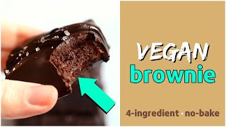 4ingredient nobake BROWNIES Vegan Recipe [upl. by Irallih]