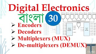 Digital Electronics Bangla 30  Multiplexer DeMultiplexer Encoder Decoder MUX DeMUX  Tajim [upl. by Lonnie]