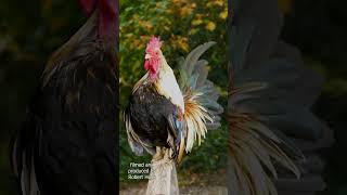 AYAM SERAMA Hahn kräht  Rooster of the very tiny Serama chicken crowing  Smallest chicken breed [upl. by Cronin]