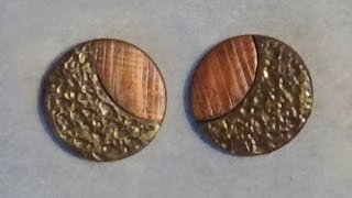 Polymer Clay Earrings  Gold and Metallic Red Jewellery DIY [upl. by Siouxie]